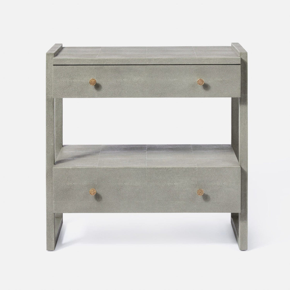 Made Goods Castor Gray Vintage Faux Shagreen Carrigan Nightstand Nightstands FURCARRIGNGDBFCTG