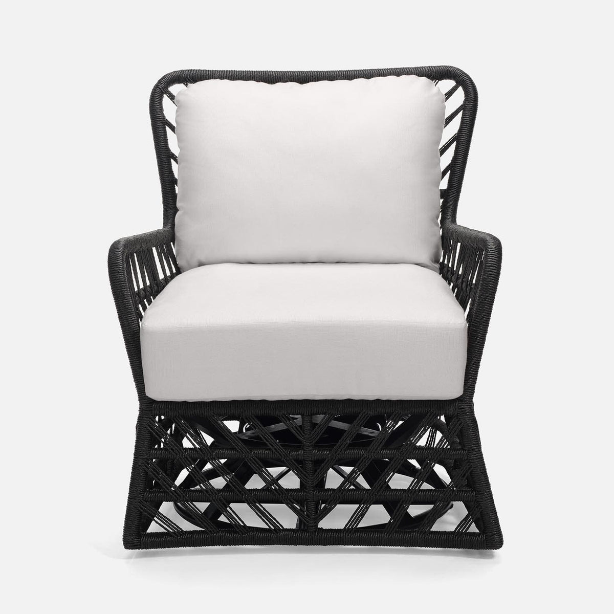 Made Goods Charcoal Twisted Faux Wicker Malindi Swivel Lounge Chair Lounge Chair FURMALILOSWCHAL-WH