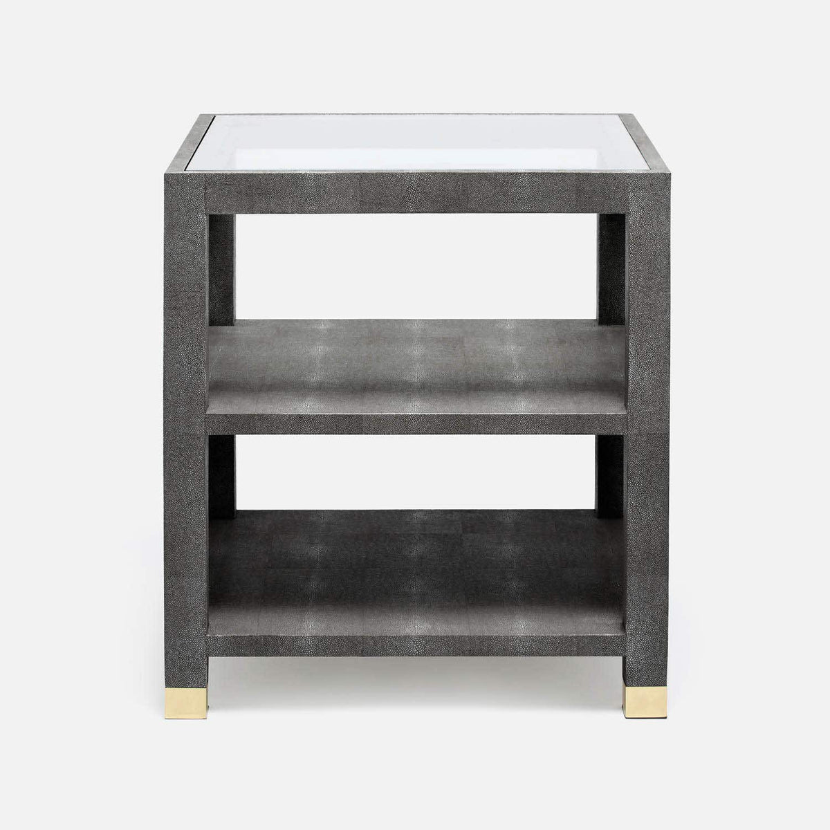 Made Goods Cool Gray Realistic Faux Shagreen Lafeu Side Table Side Table FURLAFEUSTFSGY