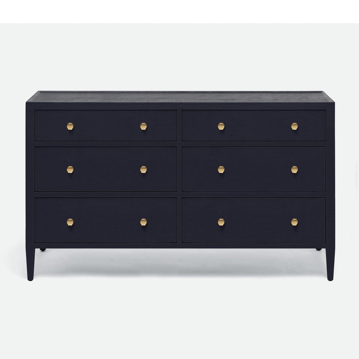 Made Goods Dark Navy Faux Belgian Linen Jarin 60 Inch Dresser Dressers FURJARINDR60LNNV