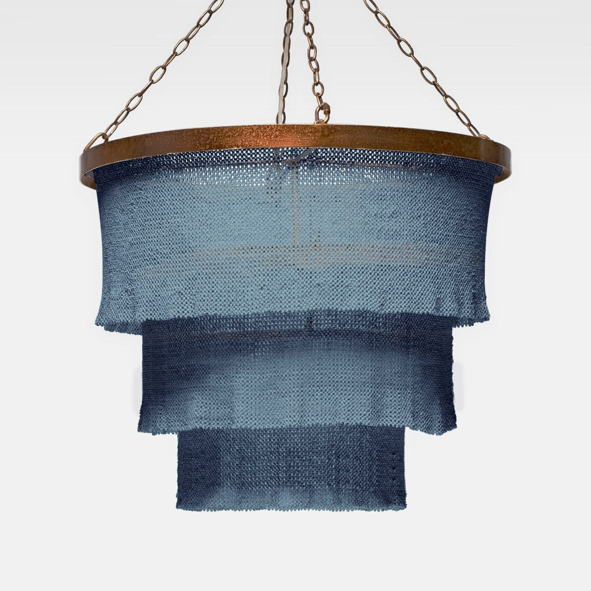 Made Goods Dusty Blue Coco Beads/Gold Metal Patricia Round Chandelier Chandeliers CHAPATRICTQ3025GL