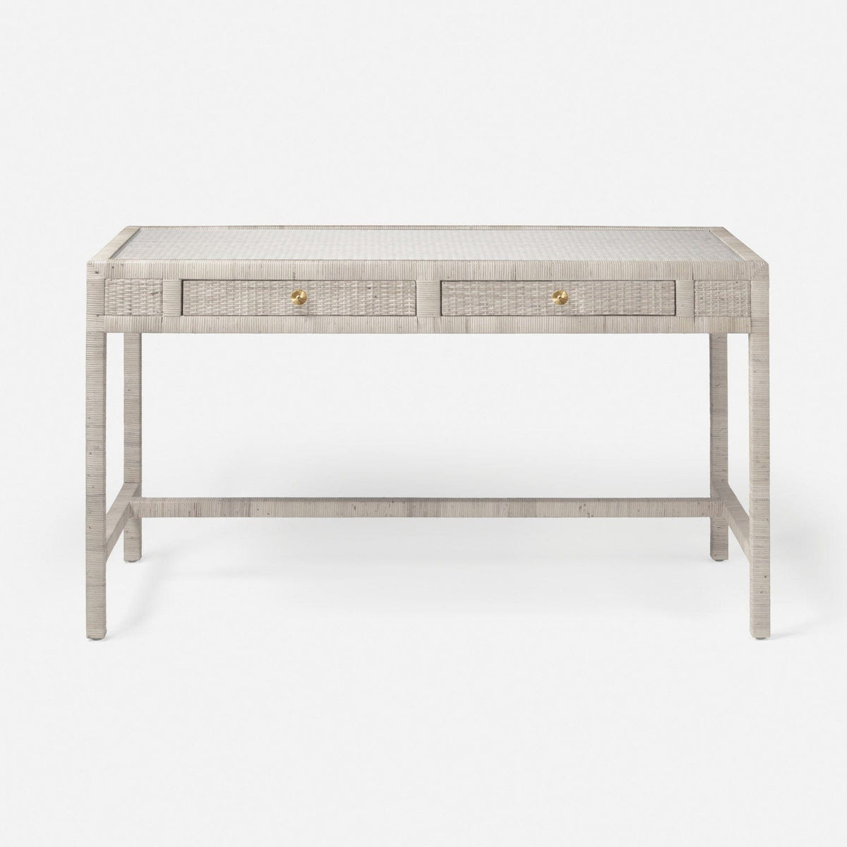 Made Goods French Gray Peeled Rattan Isla Desk Desks FURISLADK5424FGY