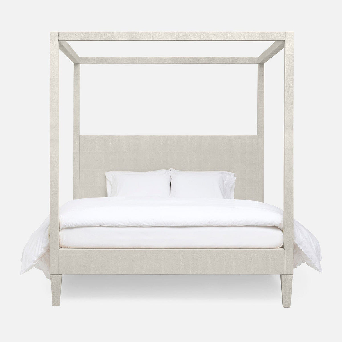 Made Goods French Gray Vintage Faux Shagreen Sorin Bed - King Bed Frames FURSORINBD4PKGFSFGY