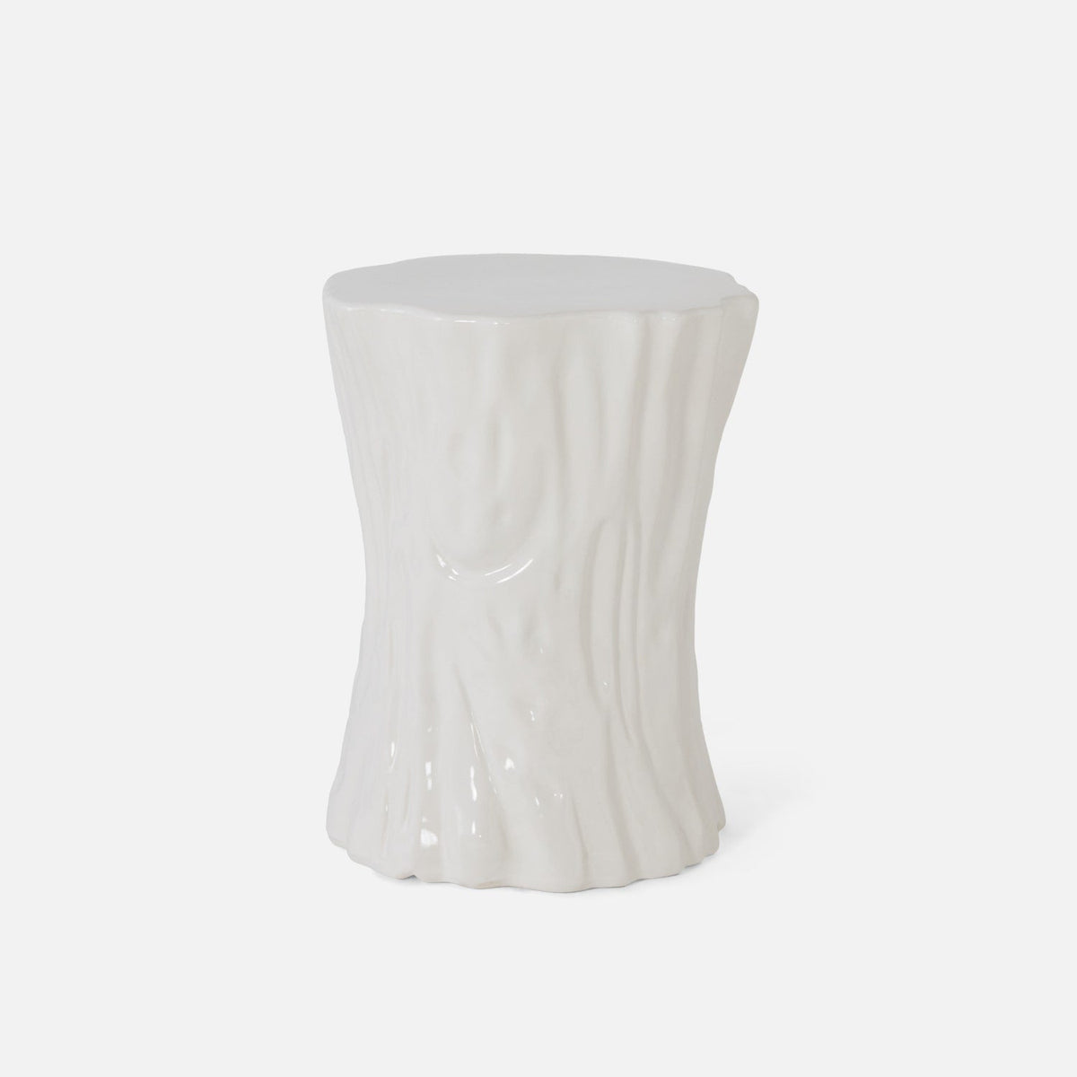 Made Goods Glossy White Ceramic Hollis Outdoor Stool Stool FURHOLLISTGW