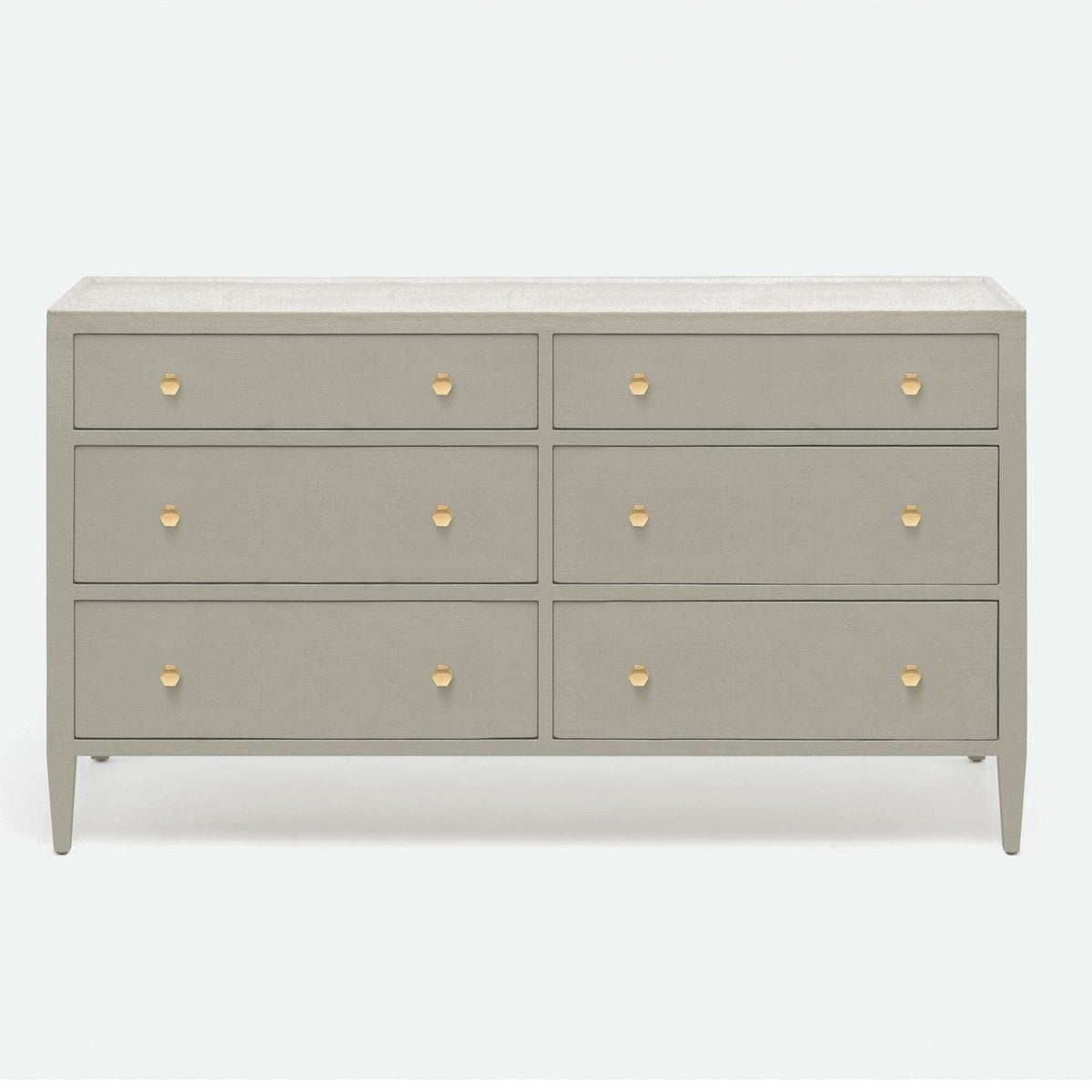 Made Goods Light Gray Faux Belgian Linen Jarin 60 Inch Dresser Dressers FURJARINDR60LNGY