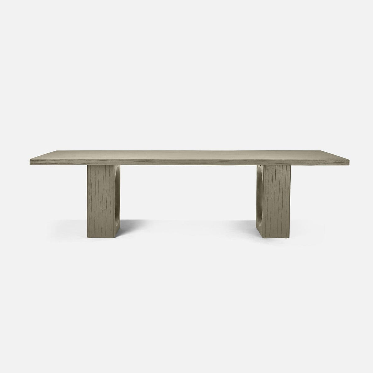 Made Goods Light Gray Faux Bois Fiber Reinforced Concrete Kortez Dining Table Dining Tables FURKORTDN11042LGFB