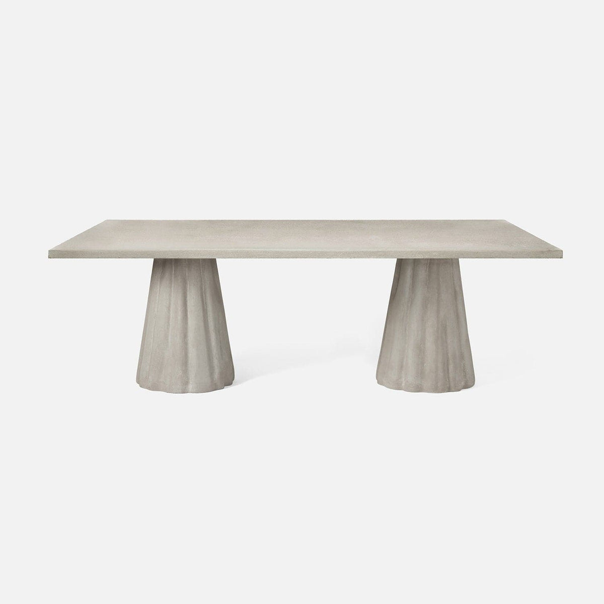 Made Goods Light Gray Reconstituted Stone Grady Rectangular Dining Table Dining Tables FURGRADY11042RTBFLA