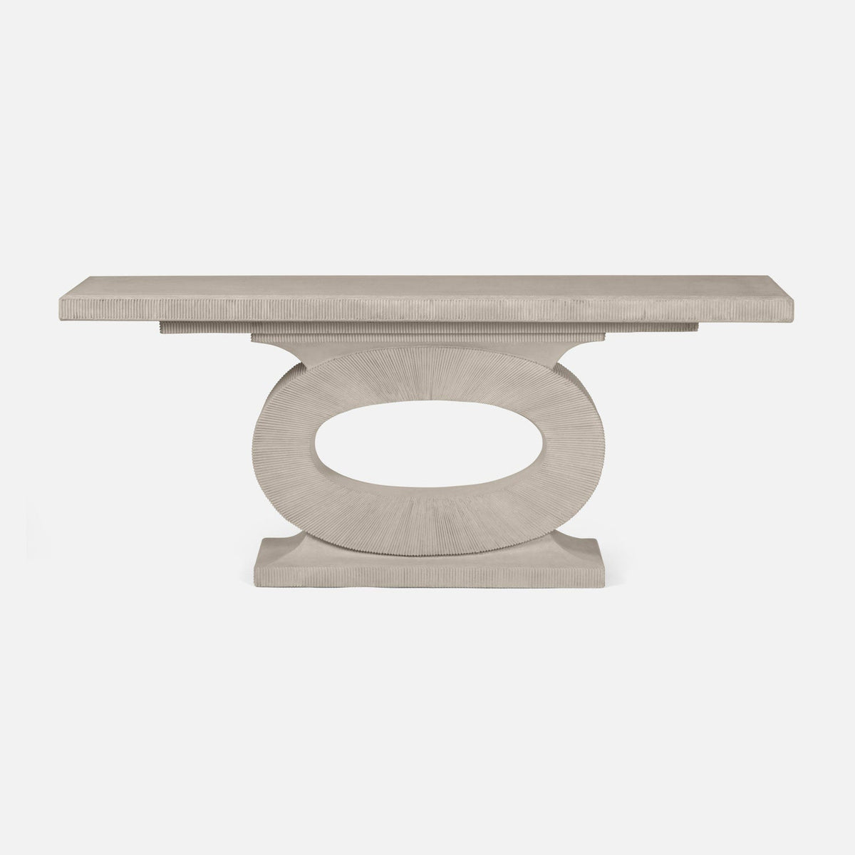 Made Goods Light Gray Reconstituted Stone Grier Console Console Table FURGRIERCON7818FLA