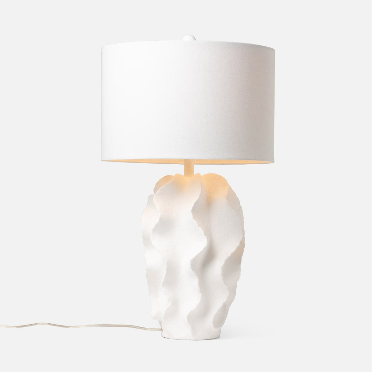 Made Goods Matte White Resin Bethany Table Lamp Table Lamps LGHBETHANWH
