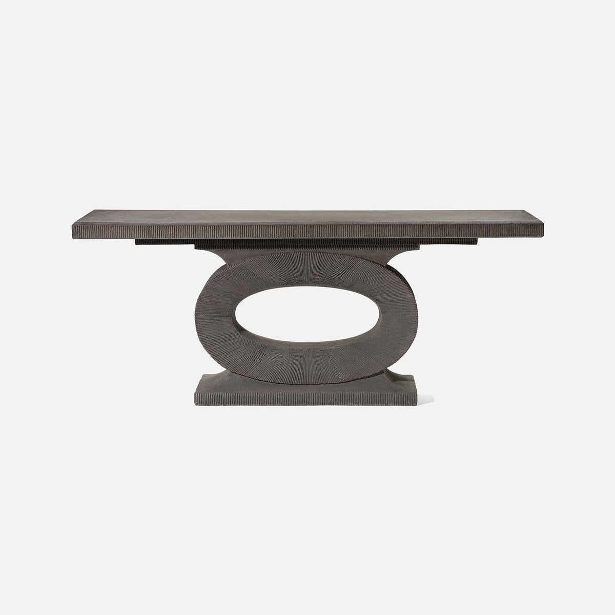 Made Goods Midnight Gray Reconstituted Stone Grier Console Console Table FURGRIERCON7818MNG