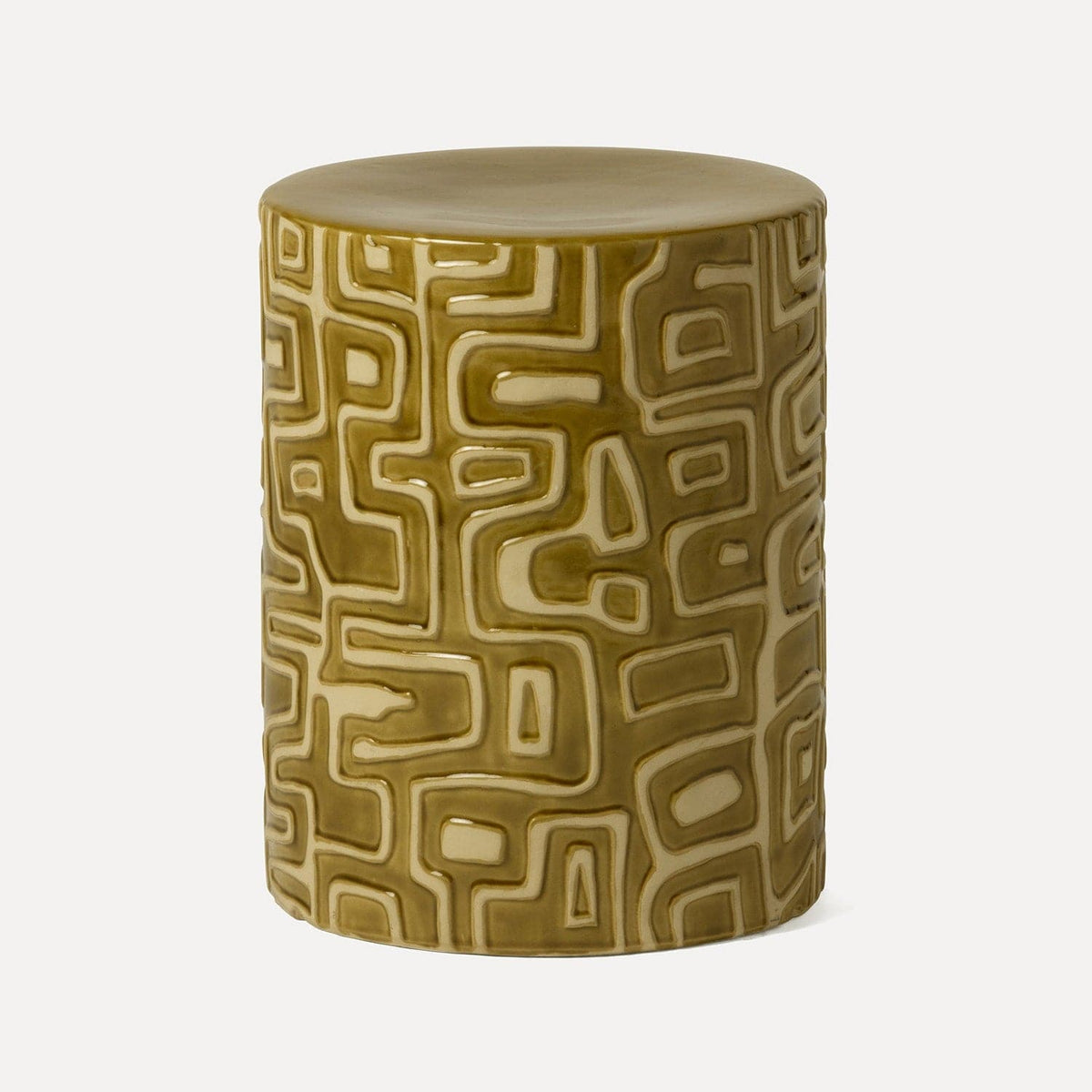 Made Goods Olive Ceramic Loman Stool Stool FURLOMANSTOL