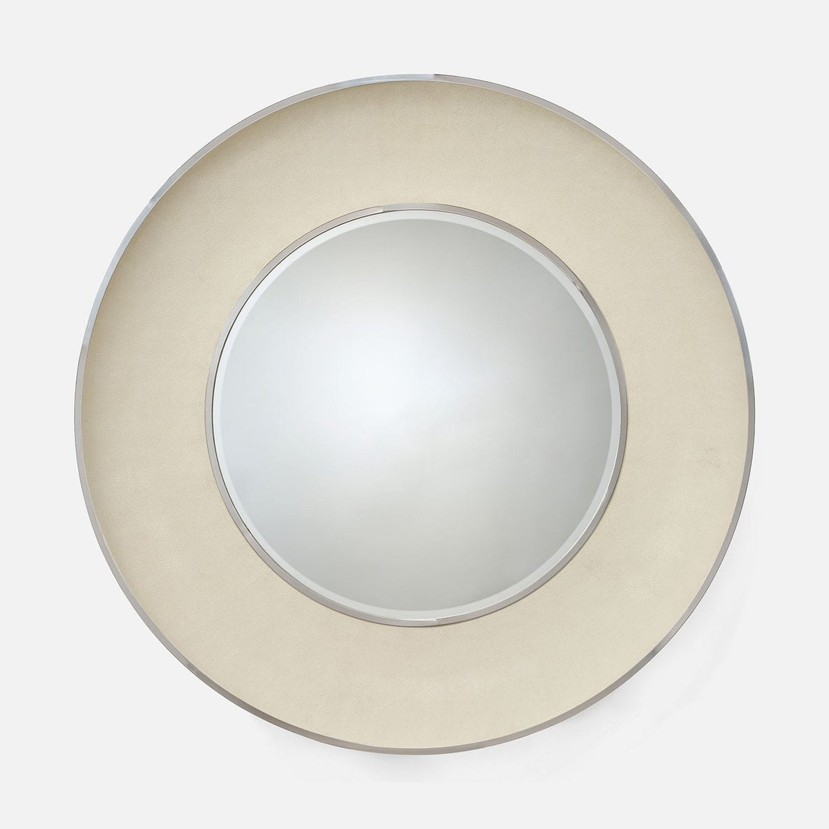 Made Goods Snow Realistic Faux Shagreen/Silver Metal Armond Mirror Mirrors MIRARMOND0050FSWHSL