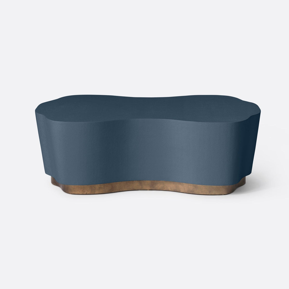 Made Goods True Navy Faux Belgian Linen Rockwell Coffee Table Coffee Tables FURROCKCFLNTNV