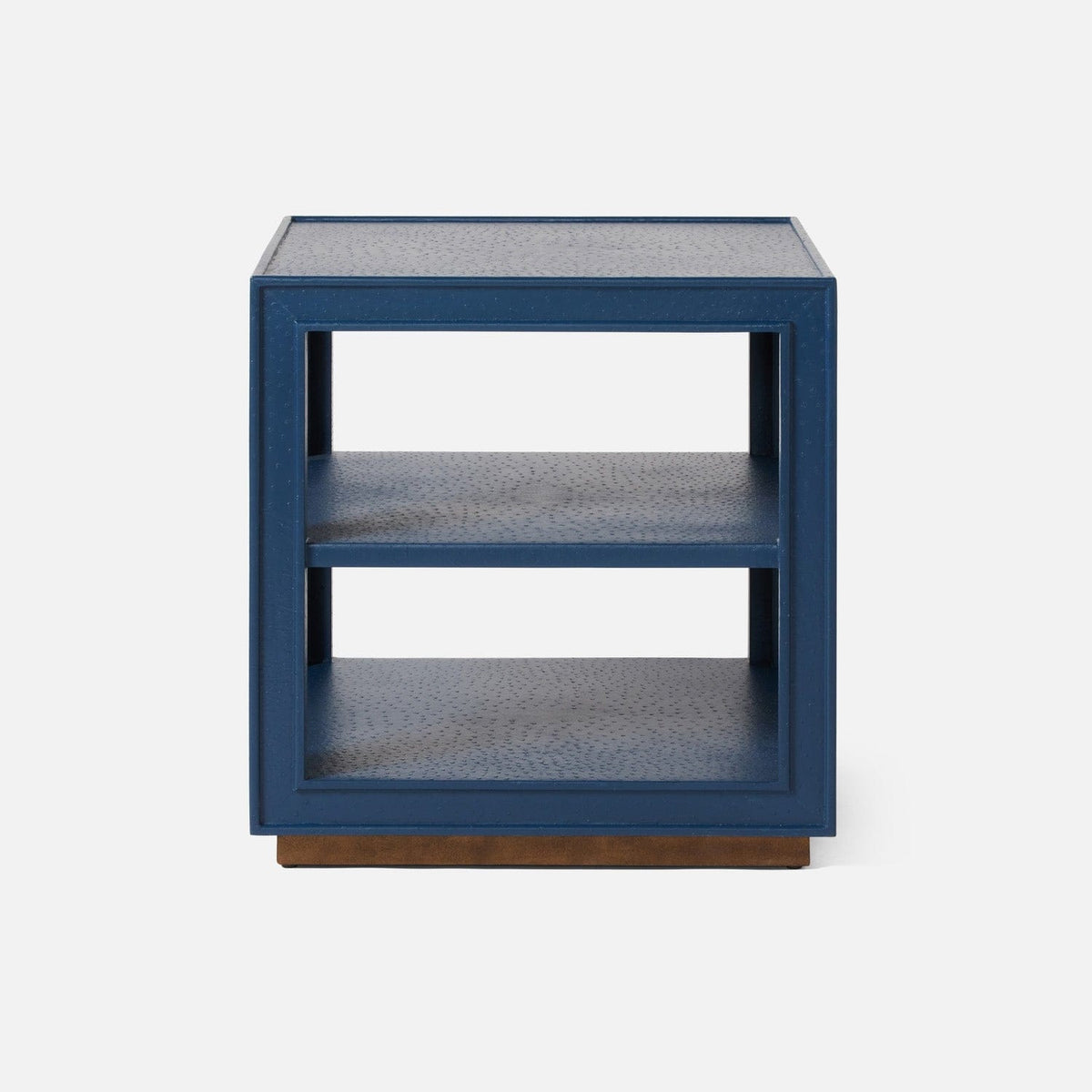 Made Goods True Navy Faux Ostrich Adeen Side Table Side Table FURADEENSTBTNV