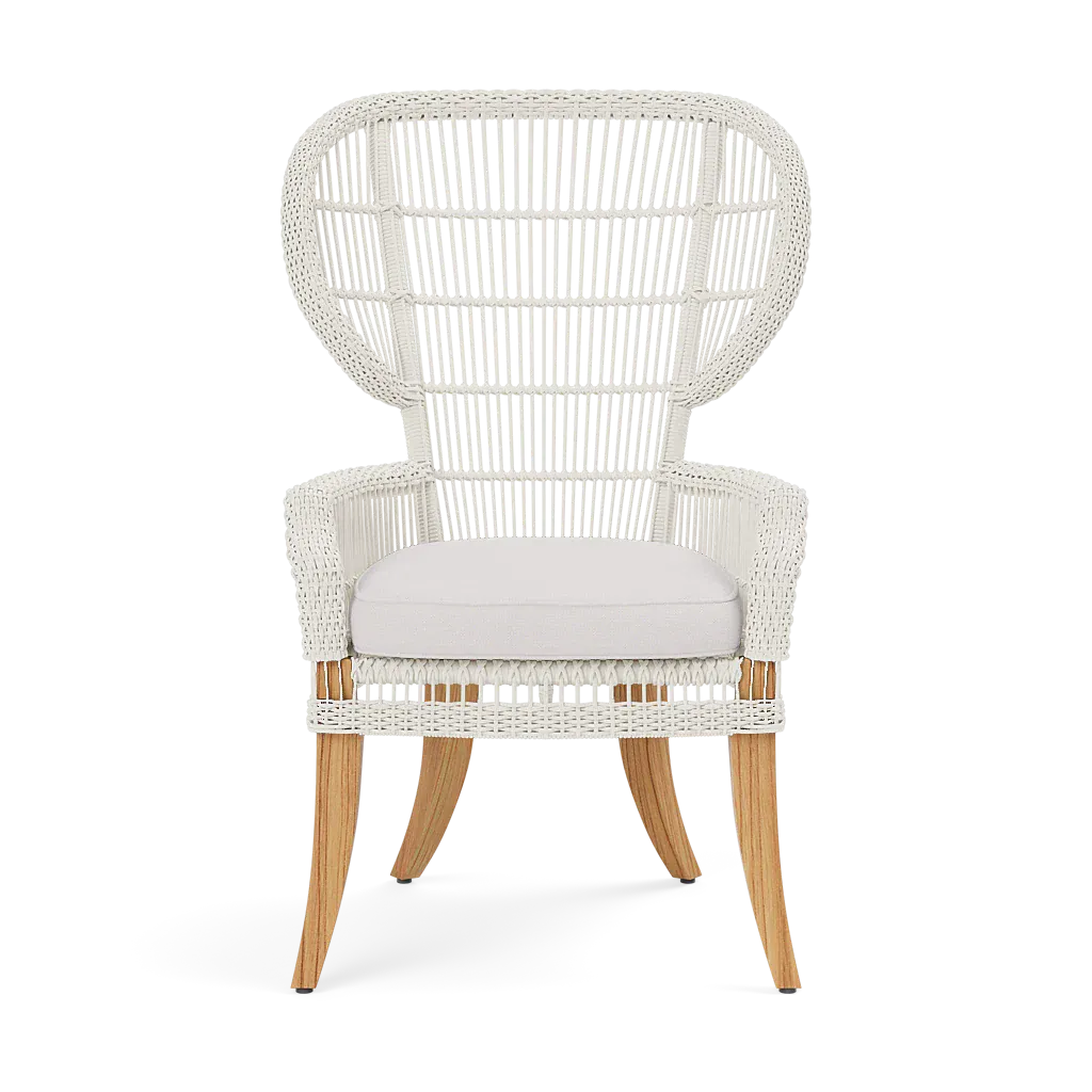 Made Goods White Faux Rattan/Light Teak Aurora Dining Chair Dining Chairs FURAURODNCHWH-2COMFAB