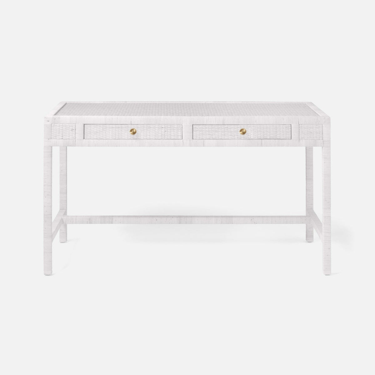 Made Goods White Peeled Rattan Isla Desk Desks FURISLADK5424WH