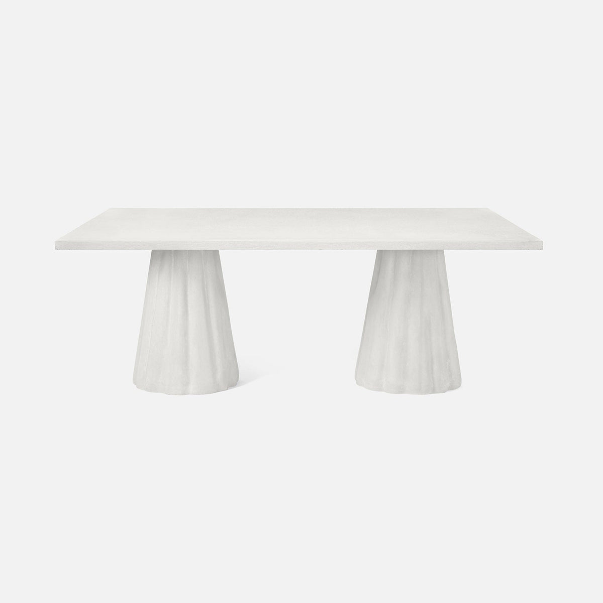 Made Goods White Plaster Reconstituted Stone Grady Rectangular Dining Table Dining Tables FURGRADY11042RTBWHP