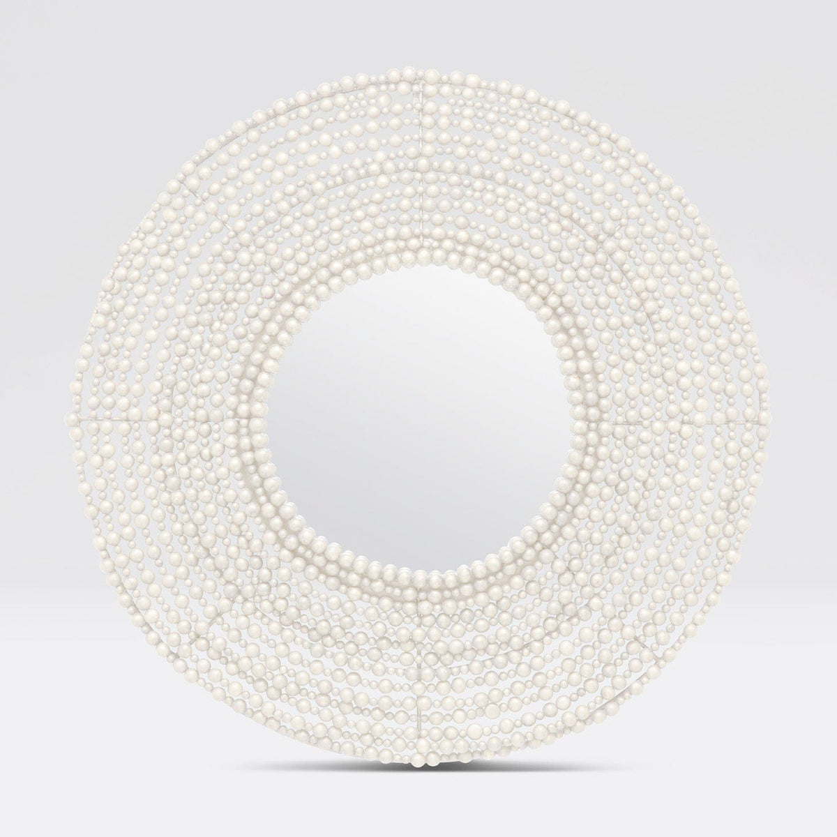 Made Goods White Wood Beads Jena Mirror Mirrors MIRJENA45WH
