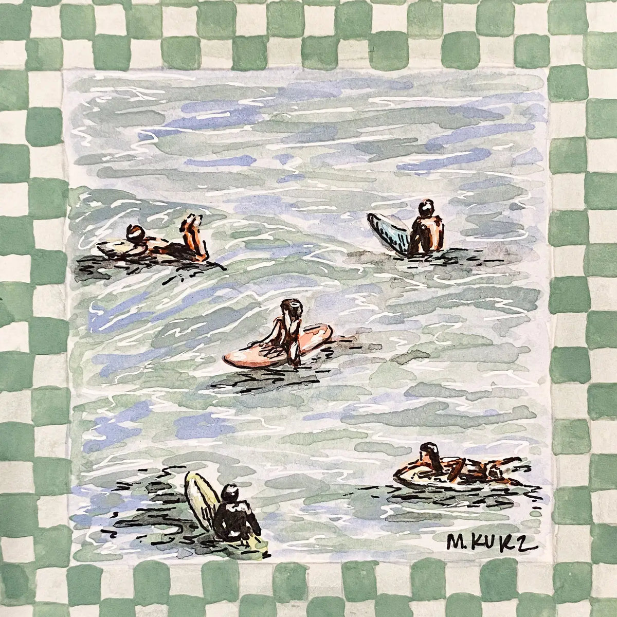 Makenzie Kurz Art Summer Surf Session Print Artwork