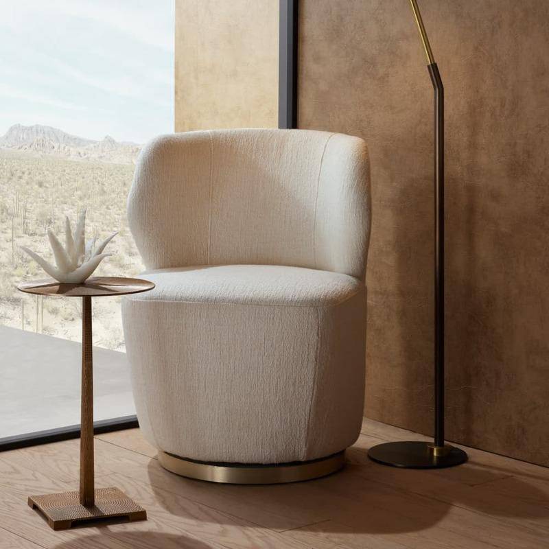 Poppy Chair Cloud Bouclé Champagne Swivel - secondary