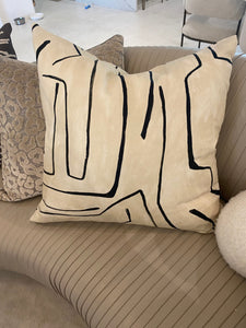Megan Molten Shop Graffito Linen & Onyx Pillow Throw Pillows GrafLin