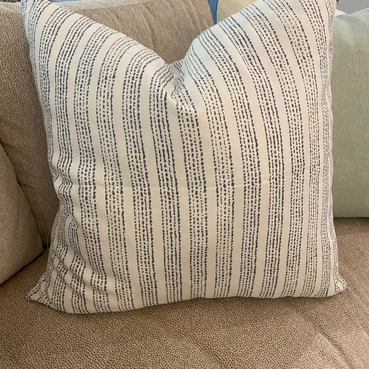 Megan Molten Shop Isabelle Grey Stipe Pillow Throw Pillows