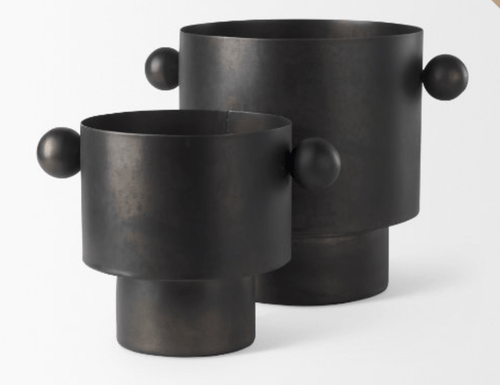 Mercana Black Iron Vase Pots & Planters