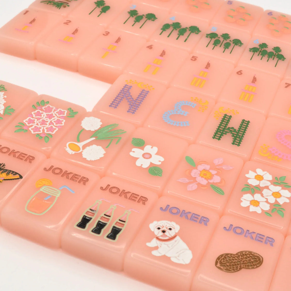 Middle & Main Mahjong Peach & Pine Tiles Set Mahjong