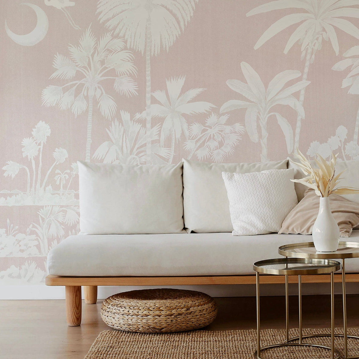 Mitchell Black Charleston Marsh Mural-Barely Blush Wallpaper