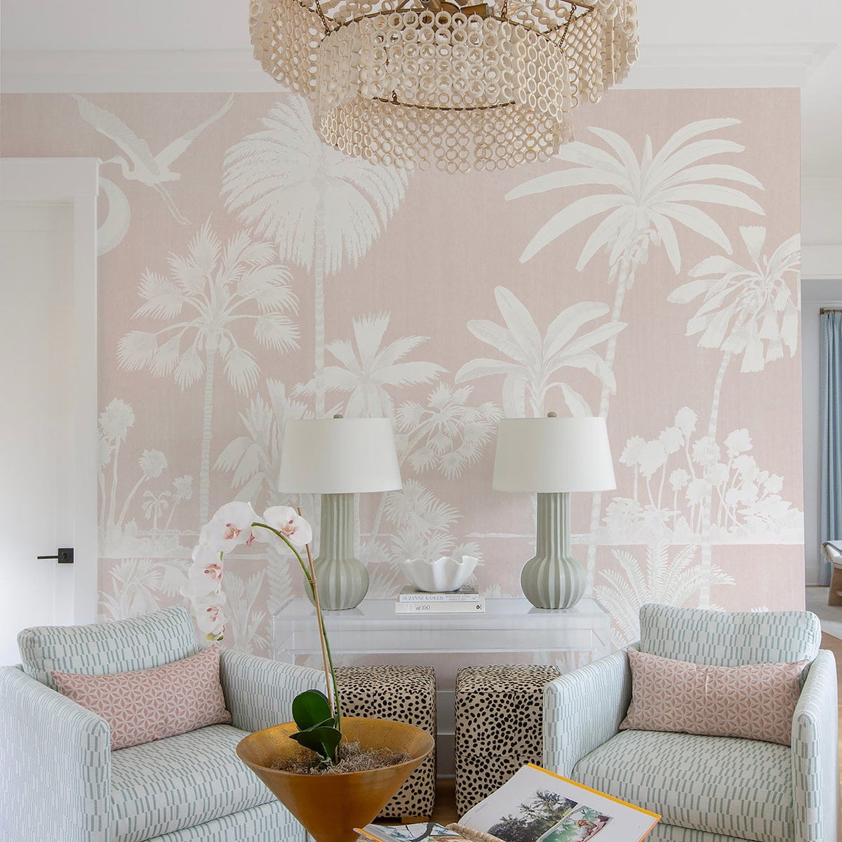 Mitchell Black Charleston Marsh Mural-Barely Blush Wallpaper