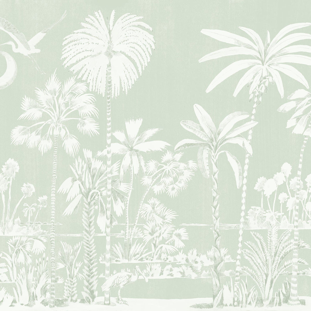 Mitchell Black Charleston Marsh Mural-Breeze Green Wallpaper