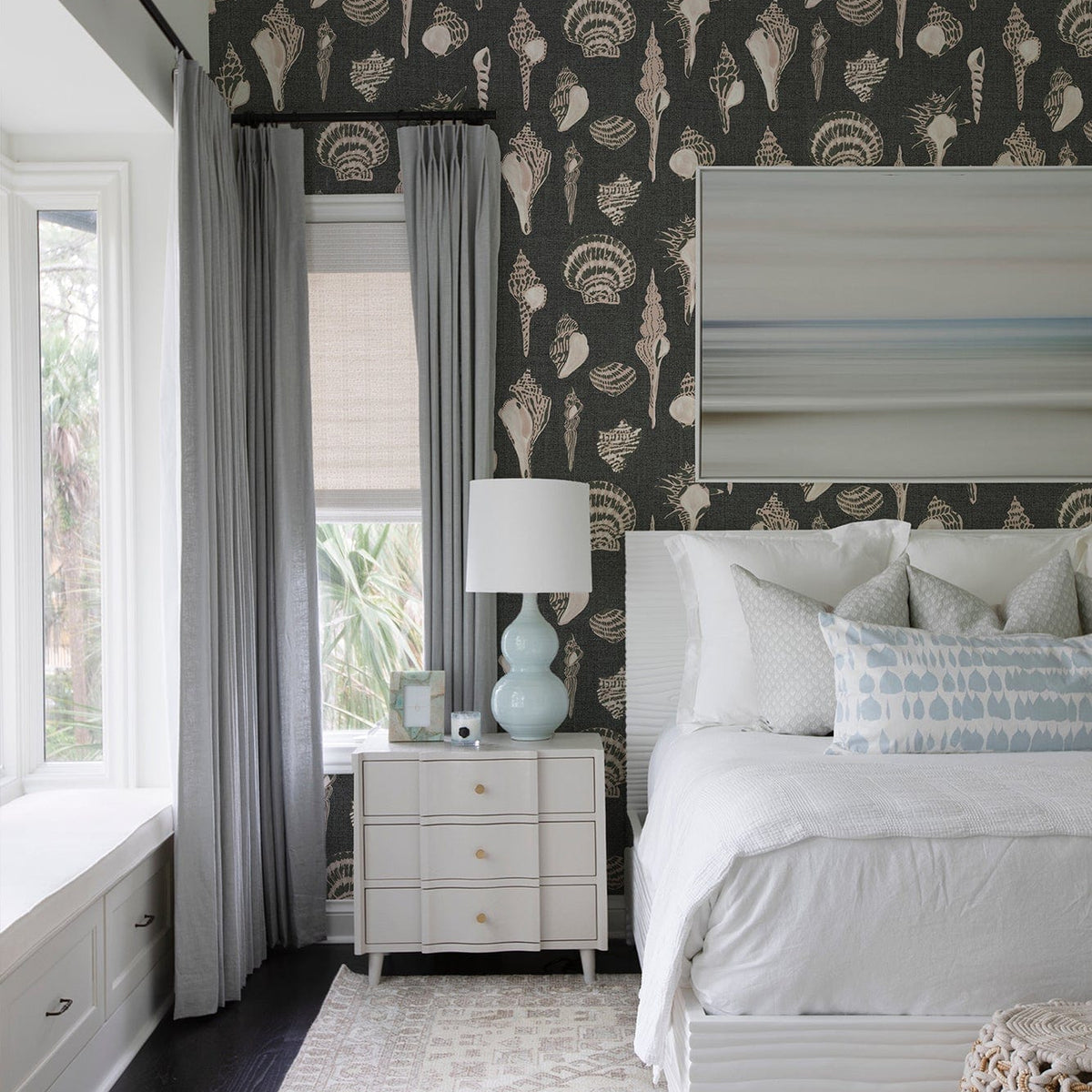 Mitchell Black Sullivan's Island Shells Roll Wallpaper