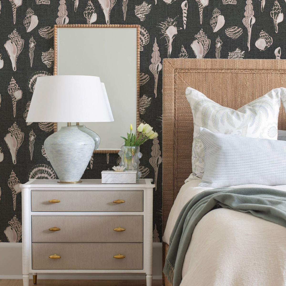 Mitchell Black Sullivan's Island Shells Roll Wallpaper