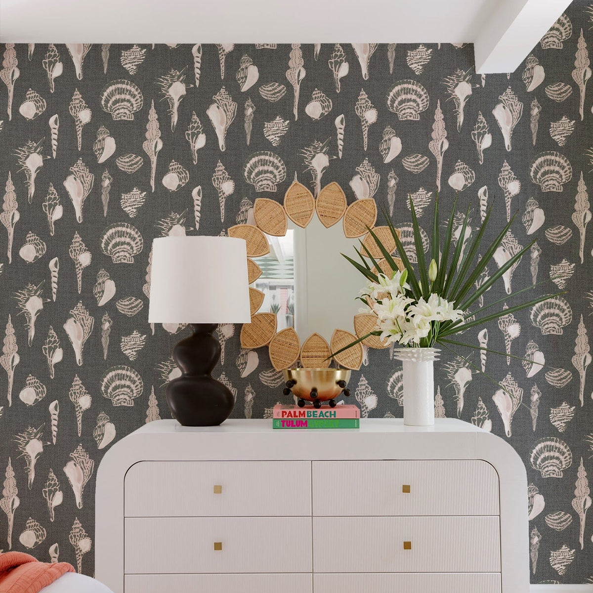 Mitchell Black Sullivan's Island Shells Roll Wallpaper