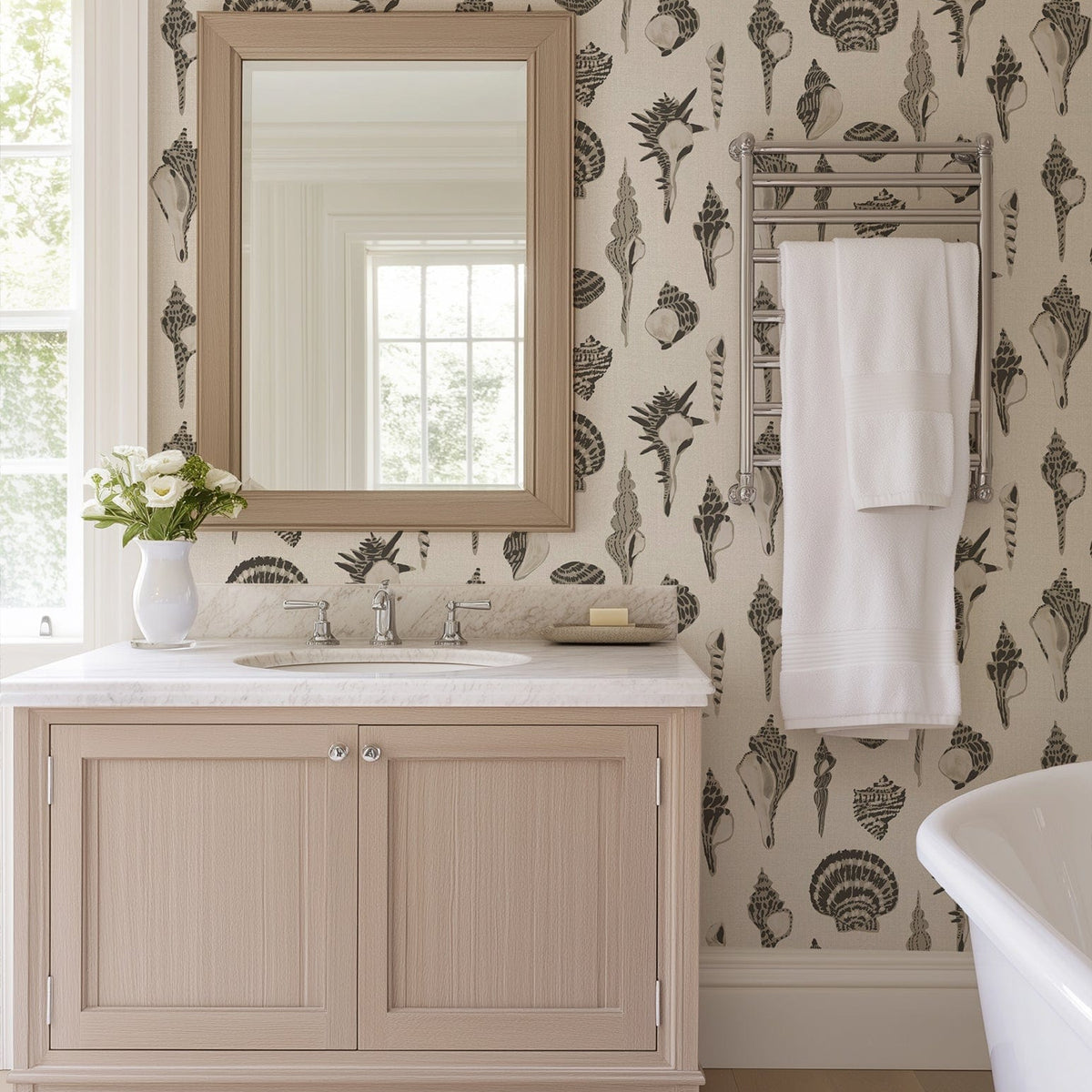 Mitchell Black Sullivan's Island Shells Roll Wallpaper