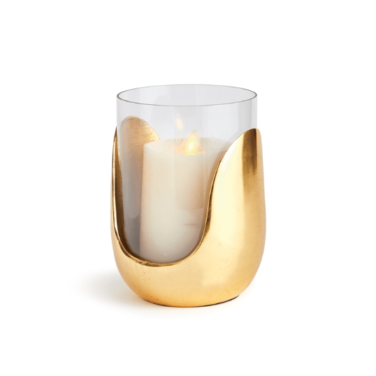 Napa Home Small Aida Gold Hurricane Candle Holders N2TT08GD