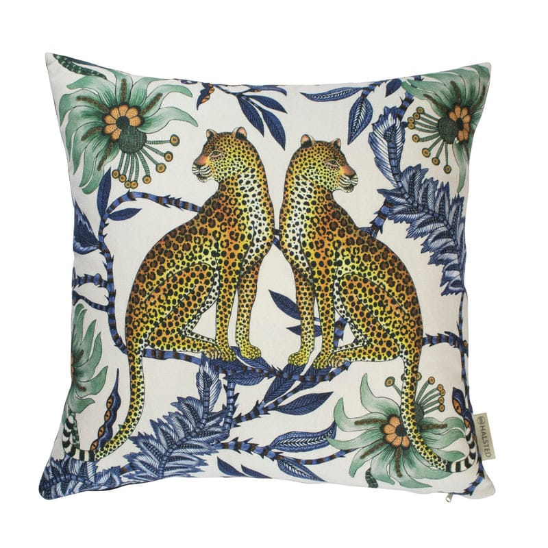 Ngala Lovebird Leopards Pillow - Tanzanite Pillows NGARDZAMCUSHLLT5020