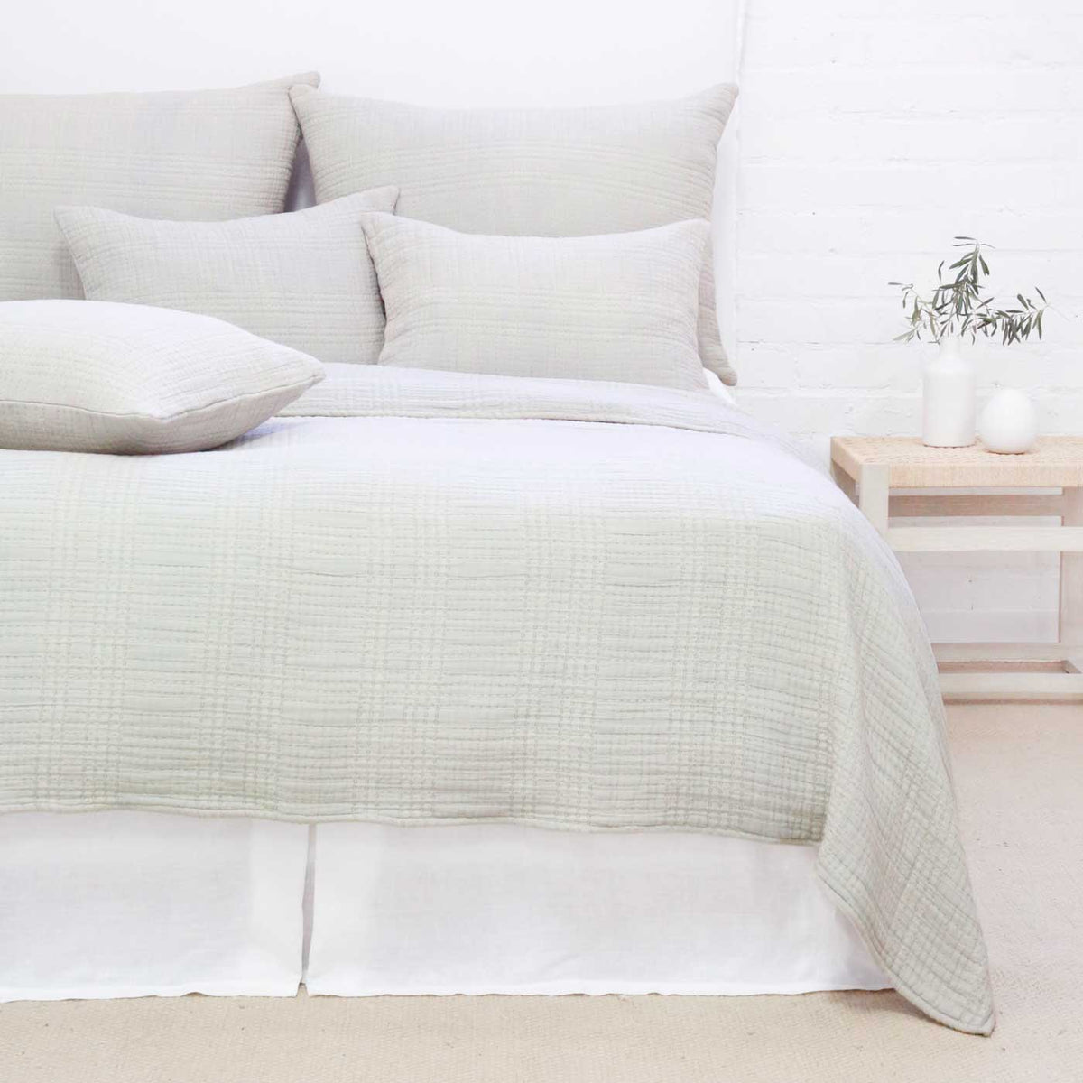 PomPom Arsenal Coverlet- Mist Blankets