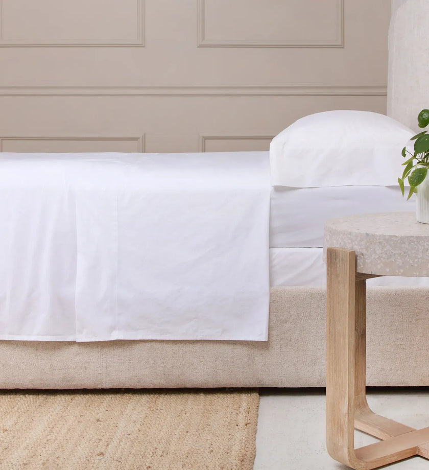 Cotton Percale Sheet Set - White