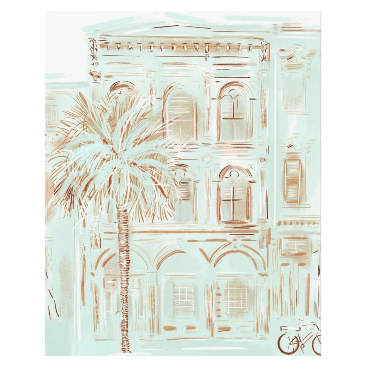 Rebecca Illustrated Charleston in Mint Artwork