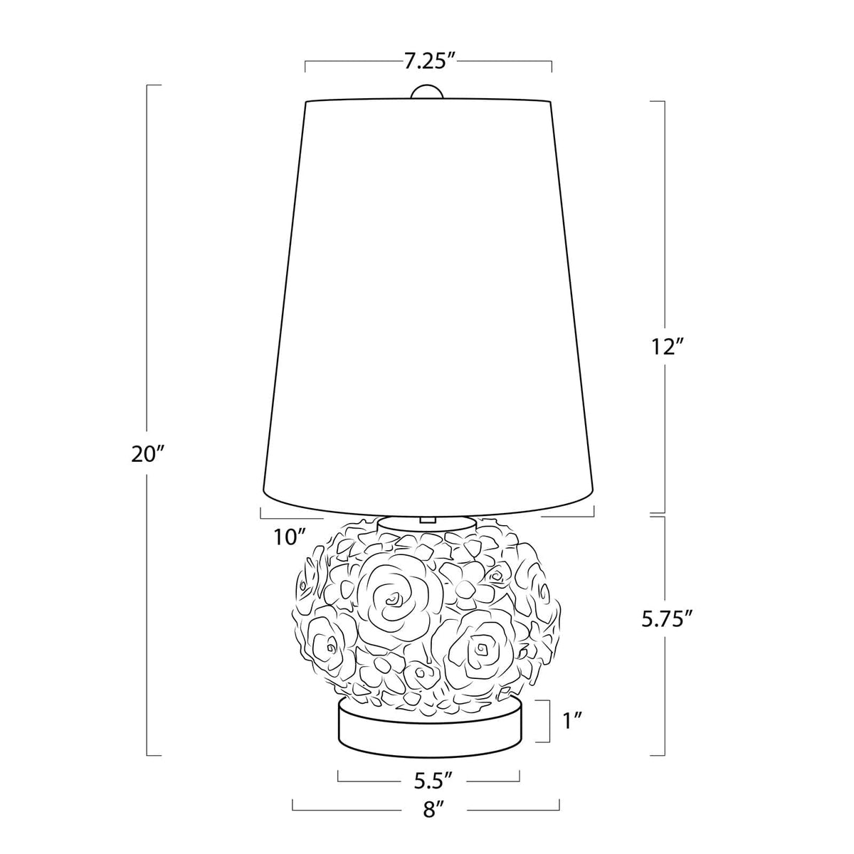 Regina Andrew Alice Porcelain Flower Mini Lamp Mini Lamps 13-1672