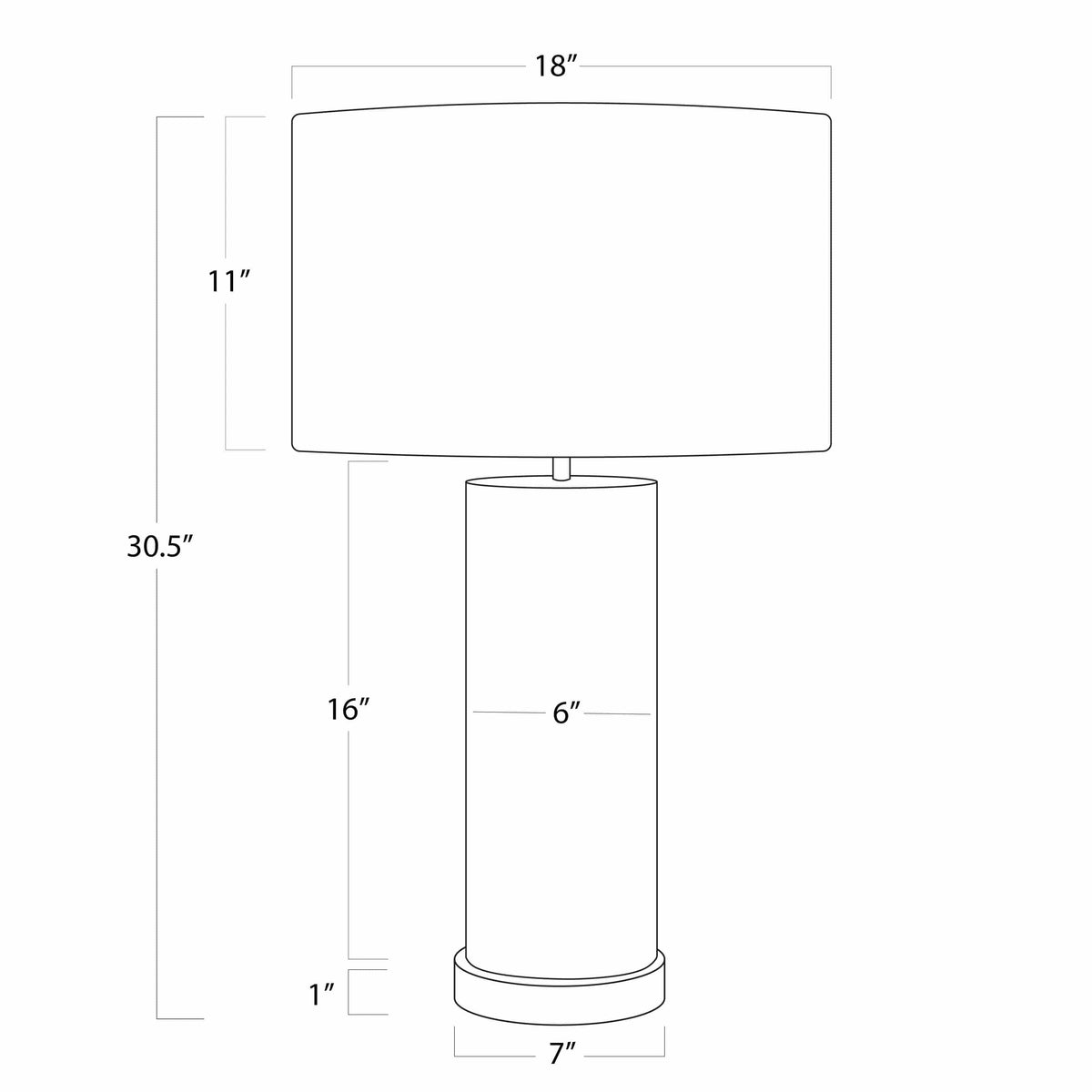 Regina Andrew Andres Column Table Lamp Table Lamps 13-1565GRY