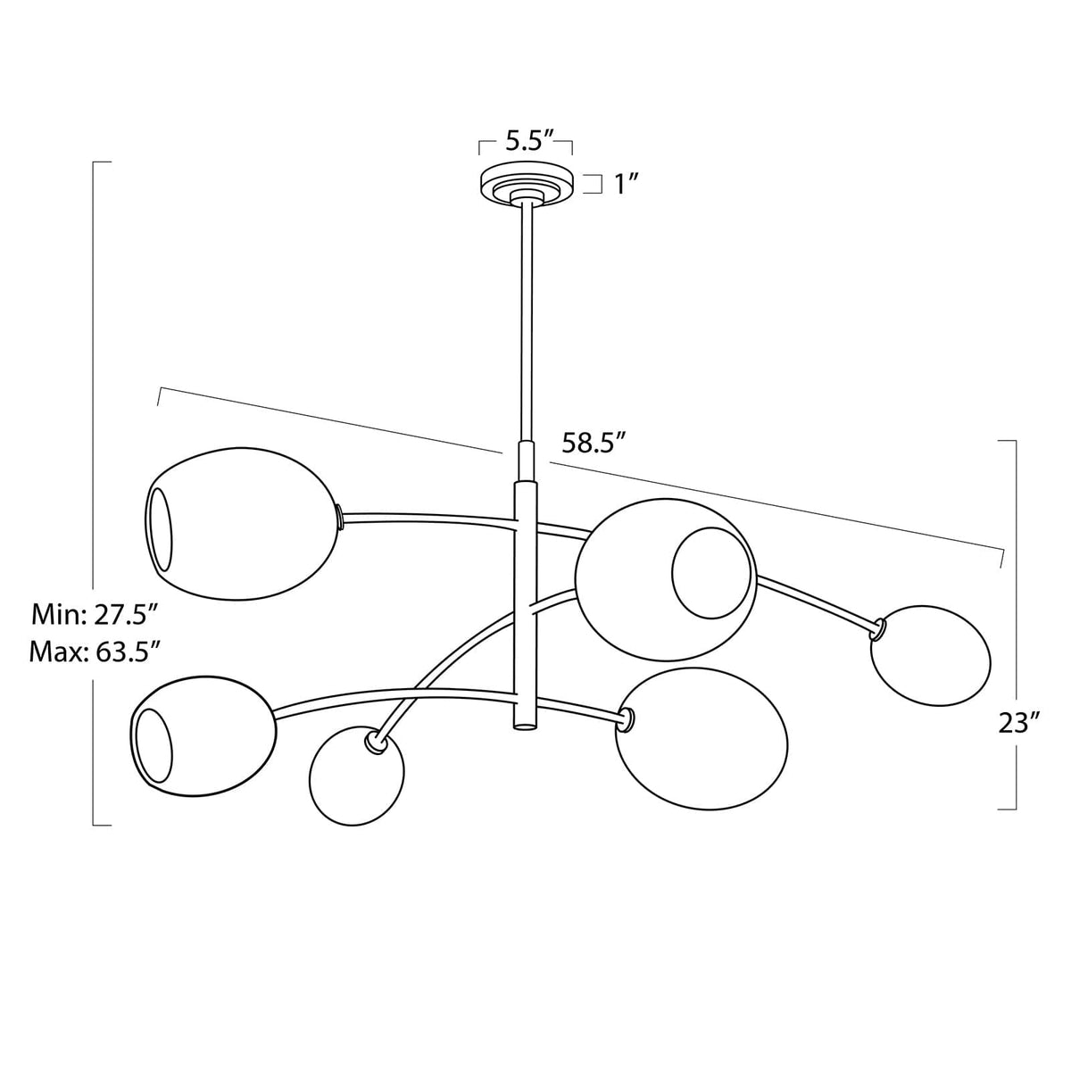 Regina Andrew Artemis Chandelier Chandeliers 16-1512NB-ALB