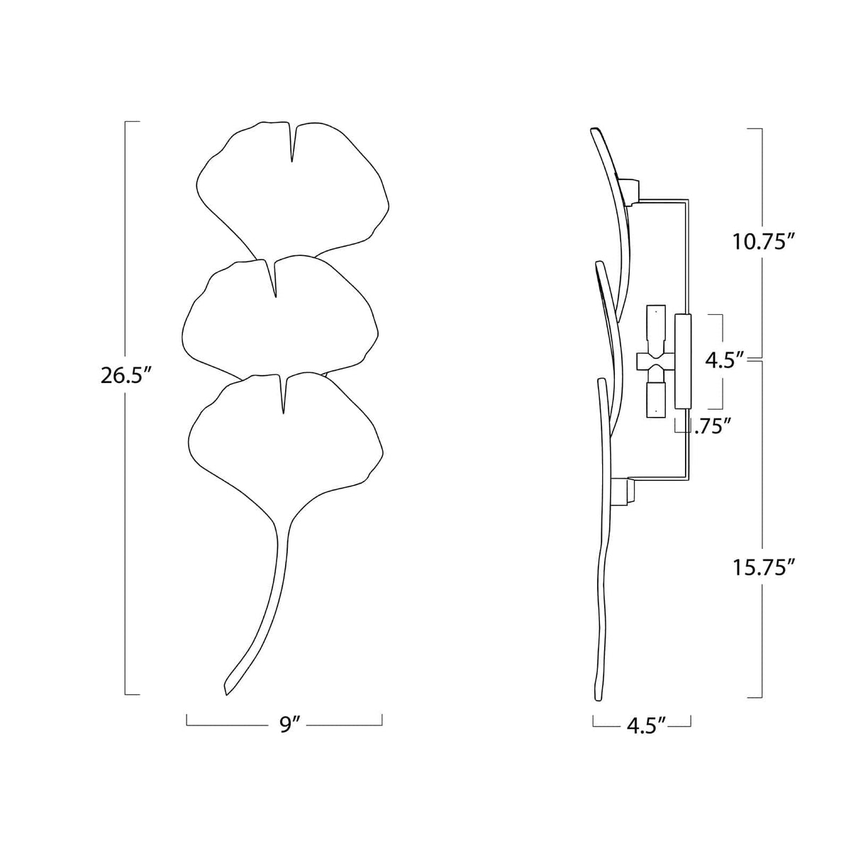 Regina Andrew Ginkgo Sconce Sconces 15-1093