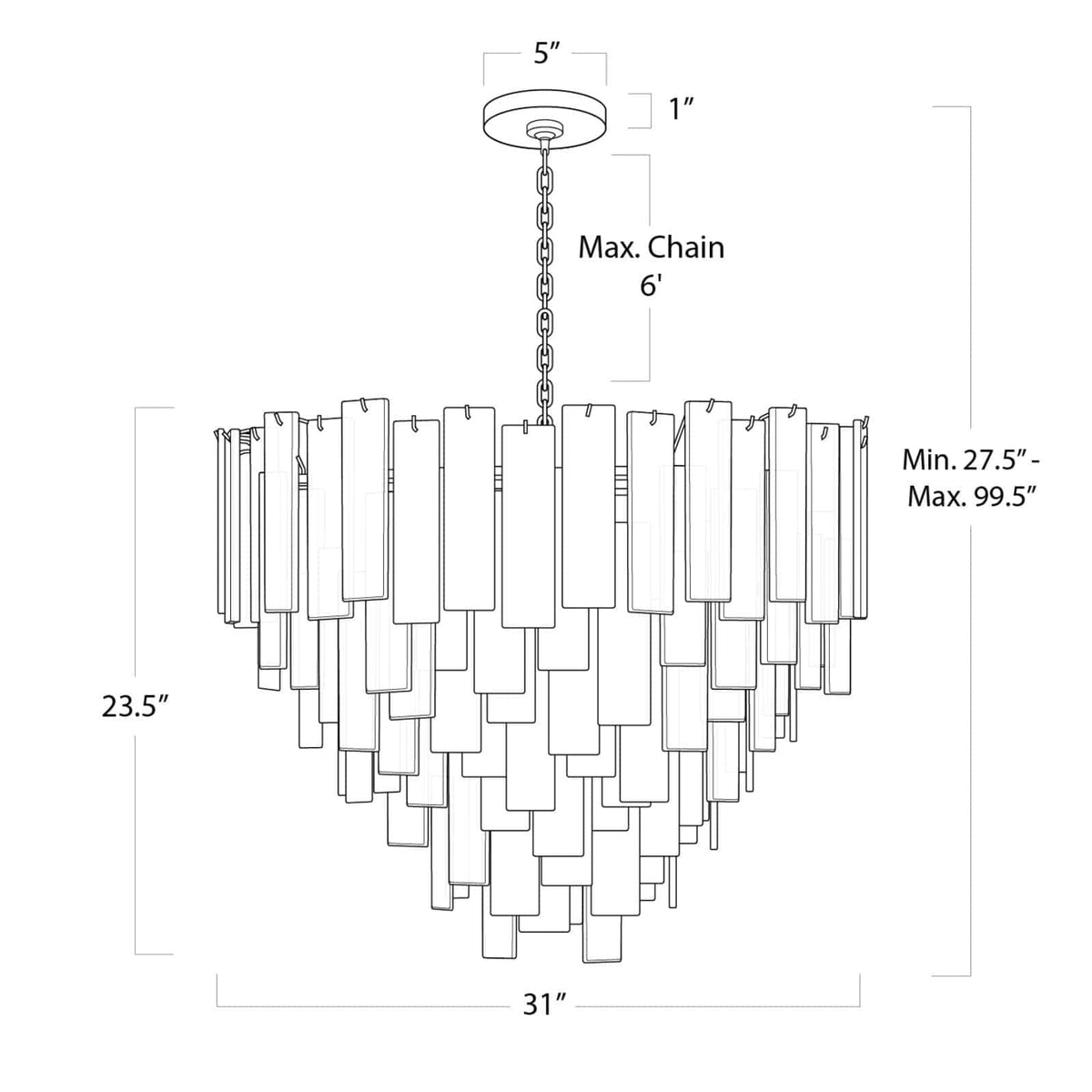 Regina Andrew Glacier Chandelier Gold Lighting