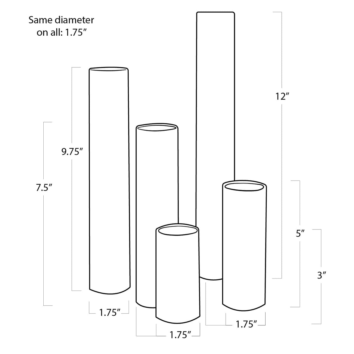 Regina Andrew Hammered Bud Vase Set Vases 20-1164PB