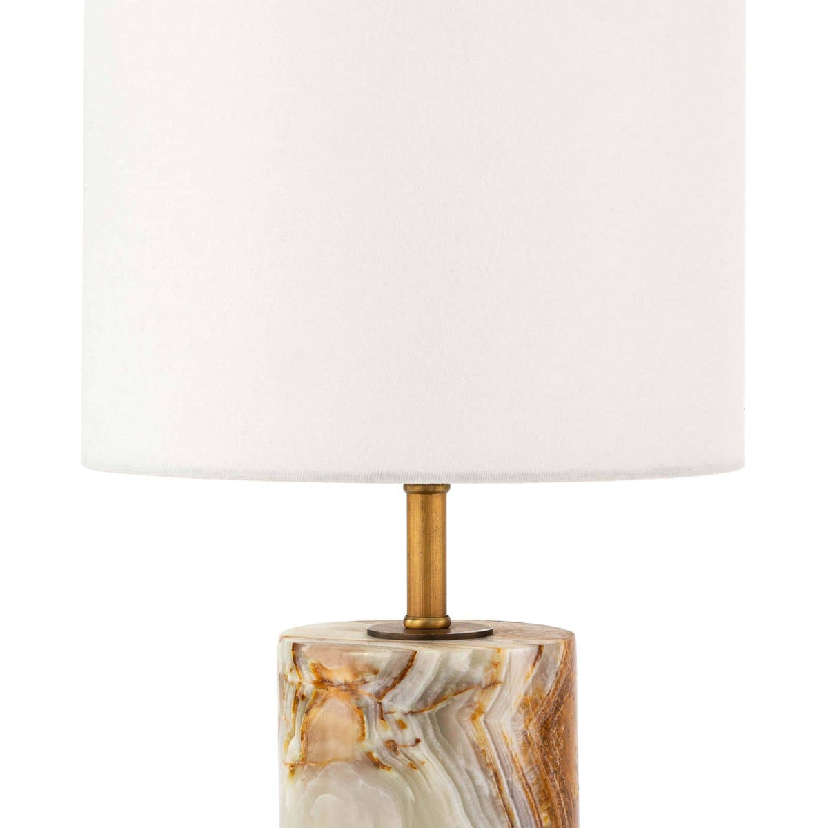 Regina Andrew Jade & Brass Mini Cylinder Lamp Table Lamps 13-1138