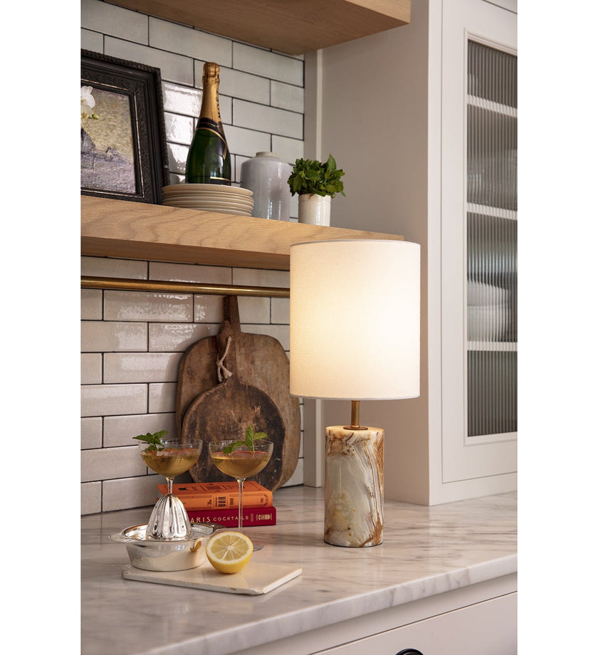 Regina Andrew Jade & Brass Mini Cylinder Lamp - secondary
