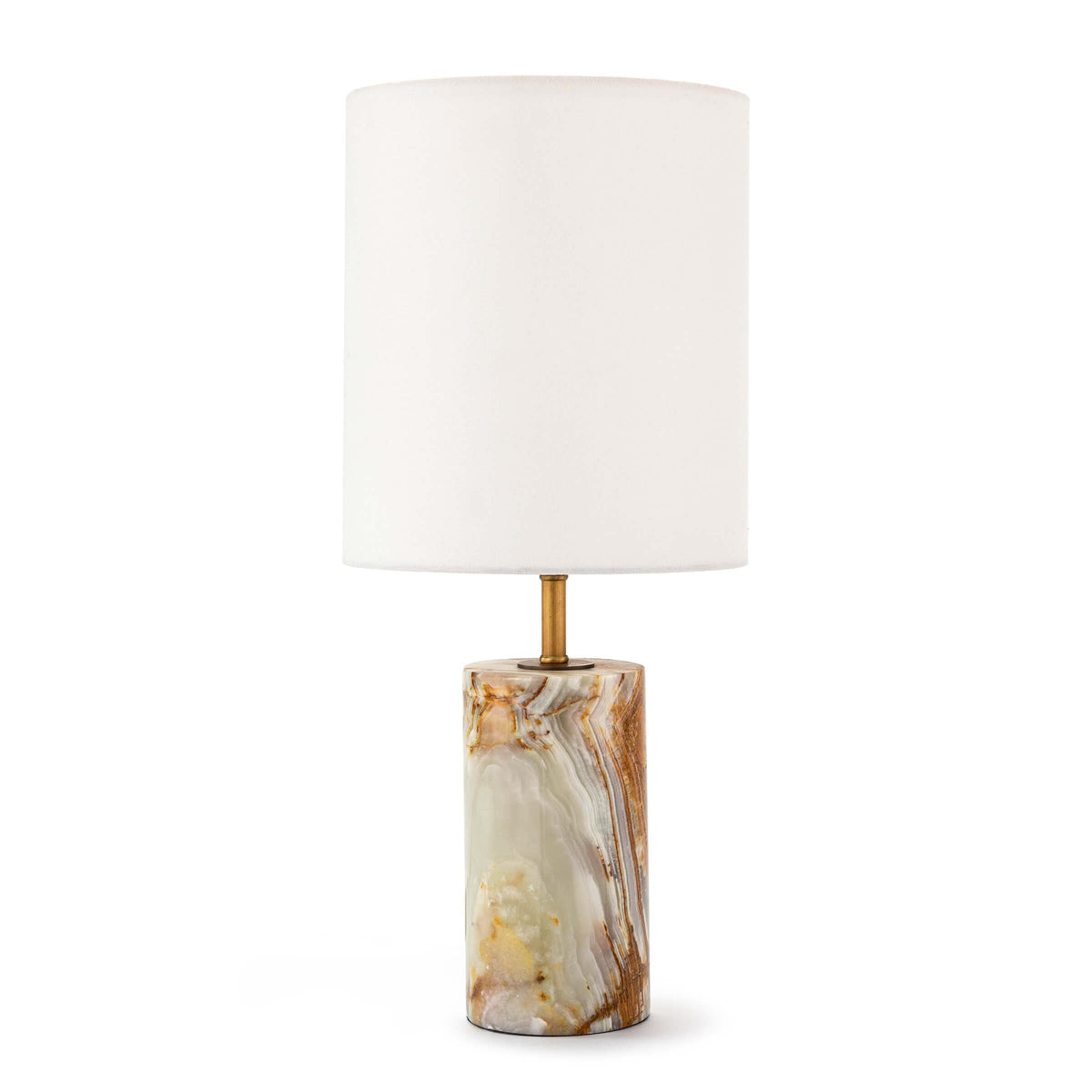 Regina Andrew Jade & Brass Mini Cylinder Lamp Table Lamps 13-1138