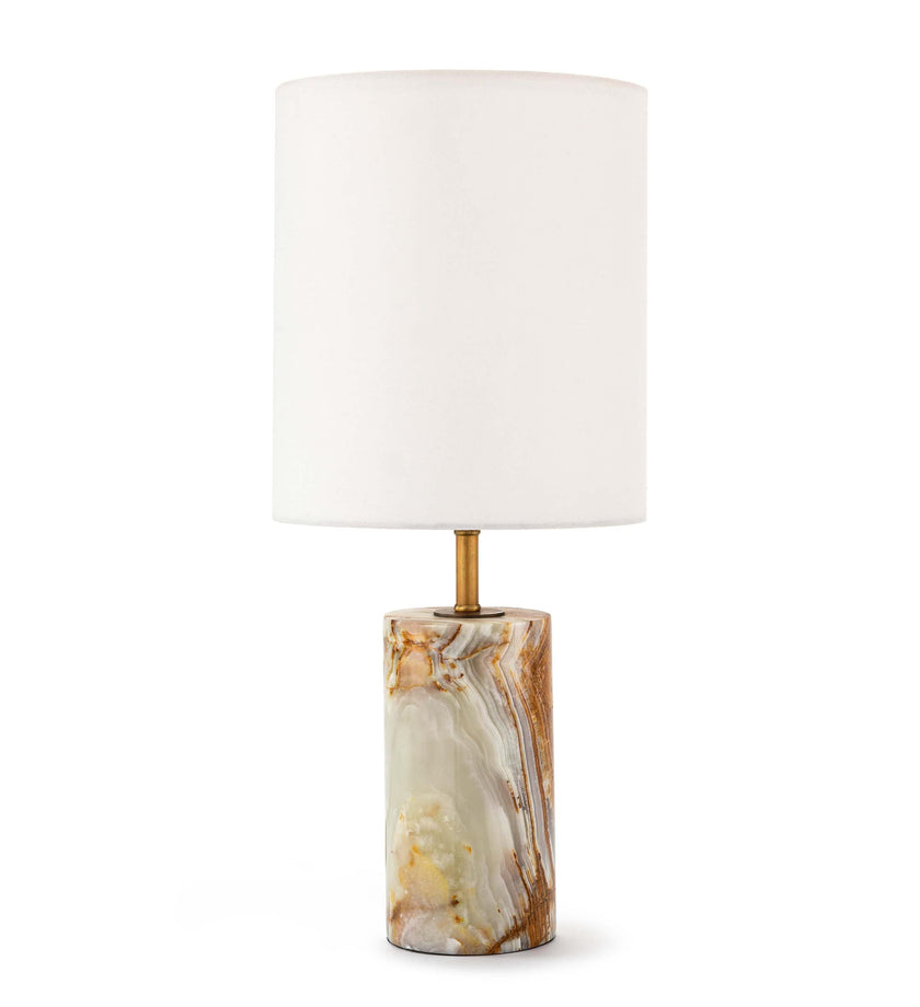 Regina Andrew Jade & Brass Mini Cylinder Lamp